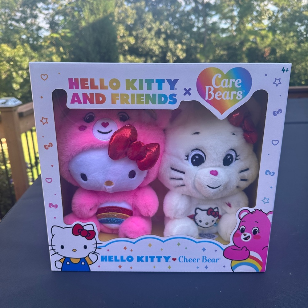 Hello Kitty and Care Bears Plush Duo - Pink and White
